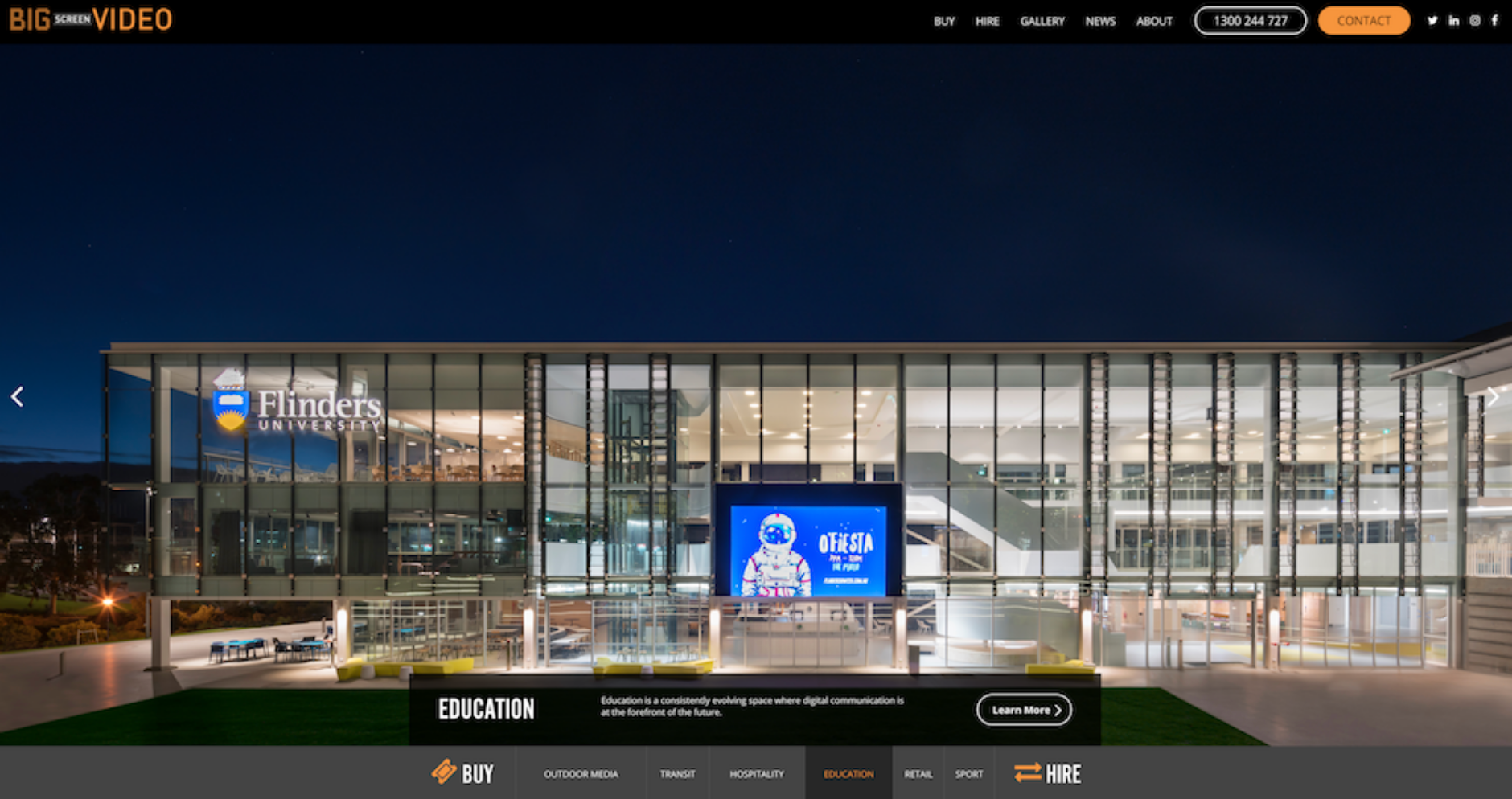 The Big Screen Video website homepage