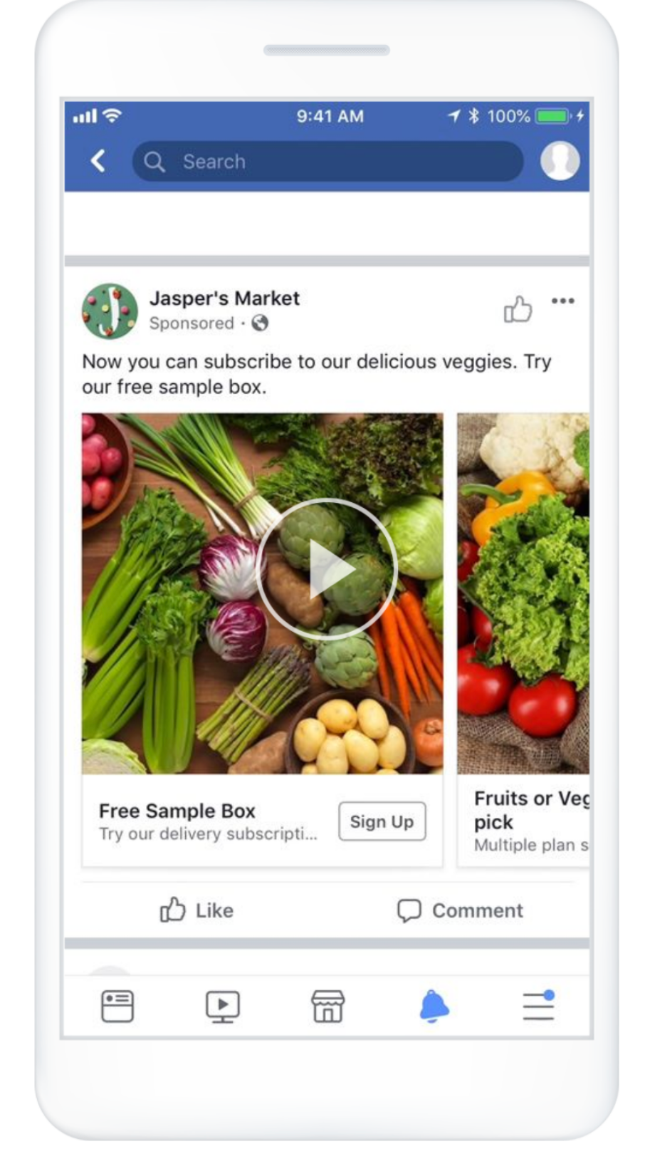 An example of a Facebook Lead Ad — capturing subscribers directly in-platform.